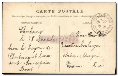 Le Surcouf — Corvetta della Marina Francese — Edizione Casa Ratti, Cherbourg — Verso