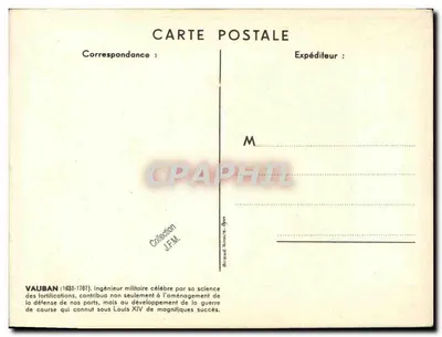 Contratorpedero Vauban — ilustración con estatua de Vauban — Paul Igert, 1931 — Reverso