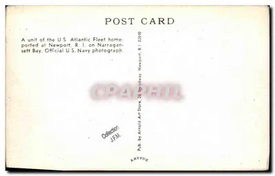 Unité de la U.S. Atlantic Fleet — portée à Newport, Rhode Island — photographie officielle U.S. Navy — Verso