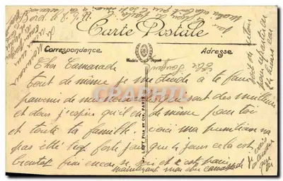 Marinha de guerra — « Waldeck-Rousseau » encouraçado de primeira classe — LL — Verso