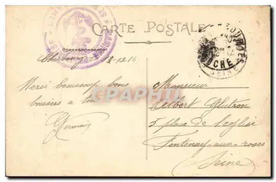 O Submarino "Mariotte" afundado gloriosamente — Coleção F.C., Cherbourg, n° 543 — Verso