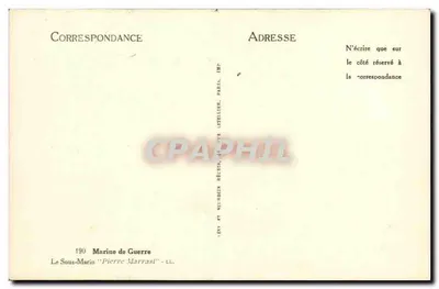 Submarino Pierre Marrast — Marinha de Guerra — n°190 — Verso