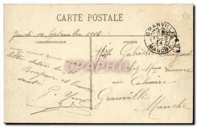 Cherbourg - El submarino "Rubis" en alta mar durante una tormenta — Colección F. C. Cherbourg — Reverso
