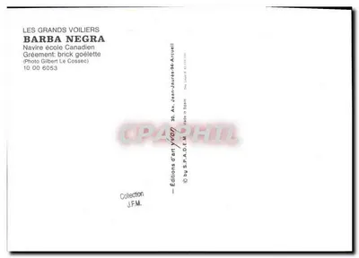 Barba Negra — Kanadyjski statek szkolny — Wydawnictwo Sztuki Jean-Jaurès-94-Arcueil — Rewers