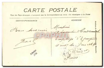 A Coroa — Navio Escola — Marinha Militar Francesa — Editor: Ateliers de Phototypie Guenelle, Marselha — Verso