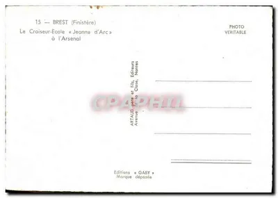 Brest (Finistère) — O Cruzeiro-Escola « Jeanne d'Arc » no Arsenal — Edições Gaby — Verso
