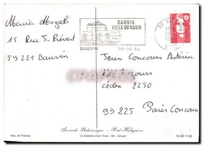 Port-Haliguen — widok portu z łodziami — Annick Balaresque, Éditions d'art Yvon — Rewers