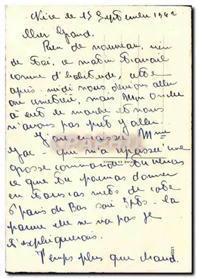 Dwa jachty z rozpiętymi żaglami — obraz Andrzeja Béronneau — wydawca nieznany — Rewers