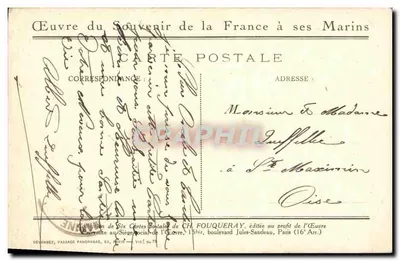 Aux Dardanelles — scène de guerre à bord d'un navire — Px D. Charles Fouqueray — Verso