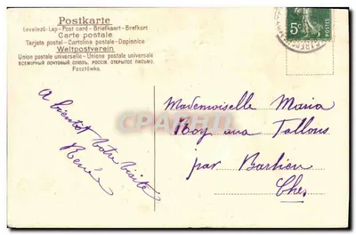 Festa — Foto de criança em meio a flores — República Francesa — Verso