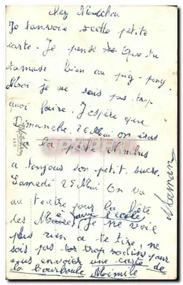 Bilhete postal antigo Fantasia Crianças Patos — Verso
