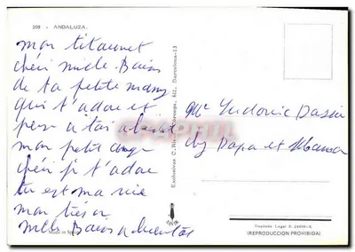 Kobieta w stroju flamandzkim — Corridas de Toros w Navillanas — Wydawca Exclusivas C. Rivan, Barcelone, nr 209 — Rewers