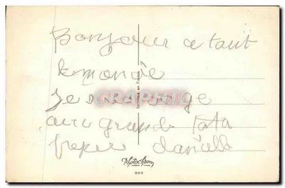 Bilhete postal antigo Fantasia Crianças Colin Maillard — Verso