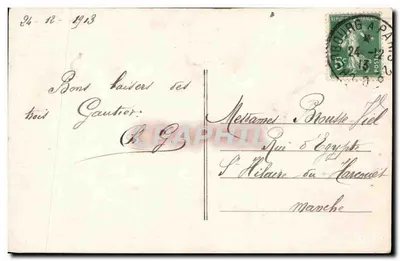 Bambina in abito invernale su slitta — Calife, n° 401 — Verso