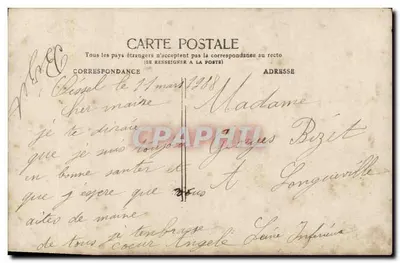 Família na beira de uma separação — soldado em uniforme, mulher e criança — J.K. n°304 — Verso