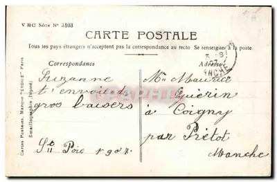 Enfant fumant une pipe — Grand-Père — Éditeur VBC, Série N° 3103 — Verso