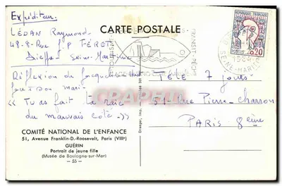 Portrait de jeune fille — œuvre reproduite — éditeur Dräger, n°55 — Verso