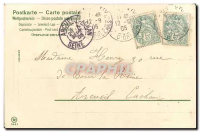 Dziewczyna w stroju wiejskim — bukiet kwiatów i list — wydawca W. 5641 — Rewers