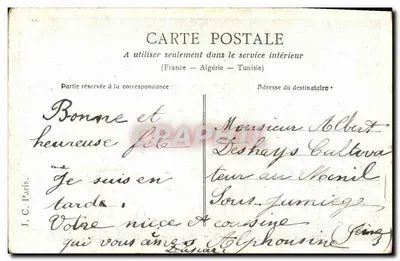 Carroça Florida — Menina com carroça de flores — J.C. Paris — Verso