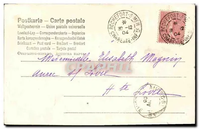 Dziecko z patykiem — kwietny krajobraz — wydawca J. Janard n°739 — Rewers
