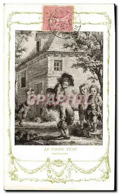O Corte de Cabeça — D'après Jean-Baptiste Debret — Cartões postais Chocolat-Vinay, Série VII, 16 sujeitos, N° 9