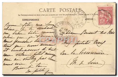 Cartolina d'epoca Fantasia Bambino Mazzo di feste — Verso