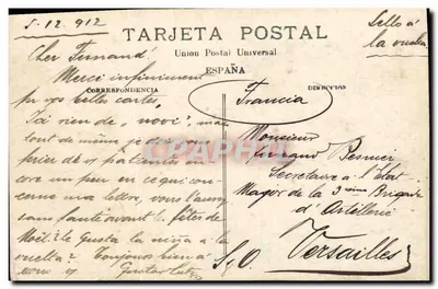 Aurora M. Jauffret "La Goza" — retrato em traje — Madrid, série S.251/1 — Verso