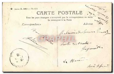 Vrouw in rok met groen sjaaltje — Moreau Parijs — uitgever Moreau, serie N. 869 — Achterkant