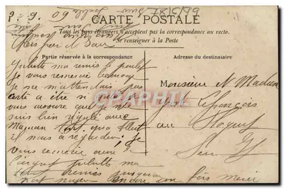 Kobieta z bukietem kwiatów — krajobraz z mlecznicą — wydawca Gricielley, nr 4204 — Rewers