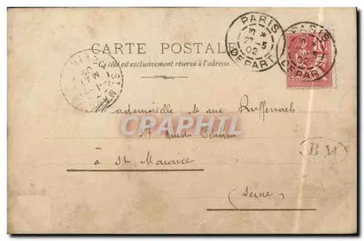 Femme élégante avec parapluie — scène Art Nouveau — éditeur K.F. ÉDITEURS PARIS — Verso