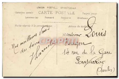 Jovem mulher com véu — Boa Festa — De Saunoy, Paris, n°1373 — Verso