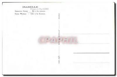 Isabelle — Crise Indígena — Pintura de Paul Coze — Isle à la Crosse — Verso