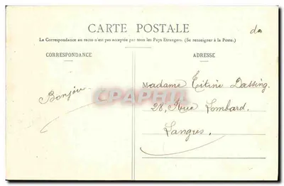 La Dame et le Courrier — Série de poèmes — Photographie H. Berret, Nancy — Verso