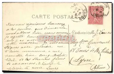 Lucicelle De Verly — jovem mulher sorridente em um campo de ervas — E.P. — Verso