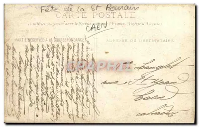 Festa di San Romano — Caen — Cartolina postale francese — Verso