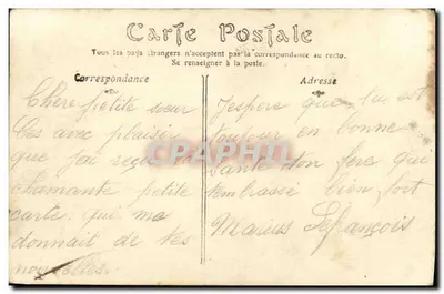 Caen - De Station Saint-Martin — uitzicht op het gebouw met tram — Uitgave M.V.C. nr. 15 — Achterkant