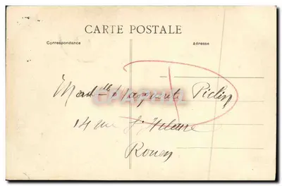CAEN - Hotel de Than, szczegół krokwi - wydawca nieznany — Rewers