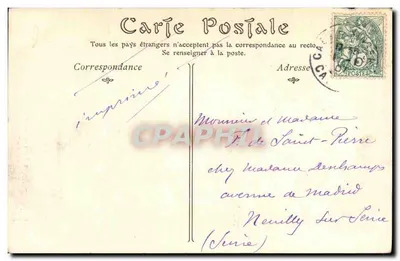 Antieke ansichtkaart Caen Het oude Hotel de Valois of van Ecouville Lucarnes en Klokken — Achterkant
