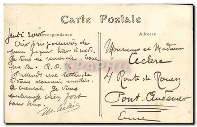 CAEN. Antigo Hotel de Valois. Detalhe da Cour — Editor: C. Jardin, n° 295 — Verso