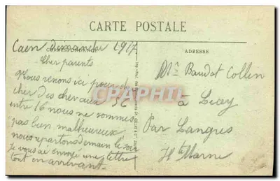 CAEN — Urząd Miasta i Plac Wolności — wydawca: impr. Paul, des Expériements, Caen — Rewers