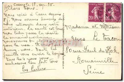Caen — O Hotel de Ville, antigo colégio dos Eudistas — A cour interna — LL — Verso