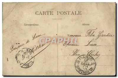 Caen — Crue de l'Orne, 1er décembre 1910 — Rue d'Auge — Édition Voisin — Verso