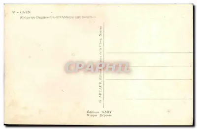 Statua di Duguesclin e l'Abbaye aux Hommes — Caen — Edizioni Gaby — Verso