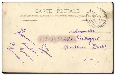 Caen — Fontanna Trzech Urodzistych — Zbiór M.D. — Rewers