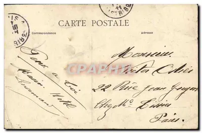 Stara pocztówka Caen Musique Militaire Place de la Republique — Rewers