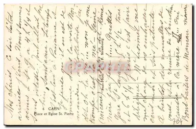 Plac i Kościół Świętego Piotra — Caen — Real-Photo — Rewers