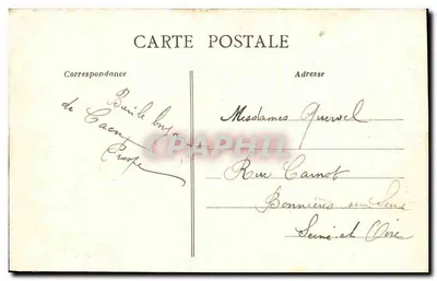 CAEN — A praça das Petites-Boucheries e as ruas St-Martin e Guillaume-Conquérant — editor Dubonnet, n° 141 — Verso