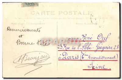 CAEN — Plac Świętego Zbawiciela — Statua Élie de Beaumont — L. D. — Rewers