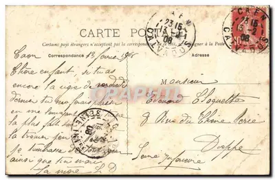 Caen — Pont do Caminho de Ferro de Vaucelles — Cost Fils, editor n°2 — Verso
