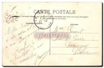 CAEN - Rue Saint-Jean — widok ulicy z kościołem na tle — wydawca nieznany — Rewers